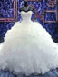 Ball Gowns Sweetheart Cathedral Train Organza Wedding Dresses With Beading