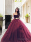 Ball Gowns Sweetheart Floor Length Tulle Prom Dresses With Beading