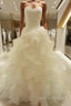 Ball-Gowns Sweetheart Ruffles Court Train Organza Wedding Dresses