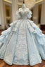Ball Gowns Tulle Lace Beading Wedding Dresses