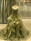 Ball Gowns Tulle Ruffles Prom Dresses Spaghetti Straps
