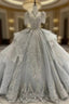 Ball Gowns Tulle Sequins Long Train Wedding Dresses