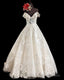 Ball Gowns V Neck Corset Lace Embroidery Wedding Dresses