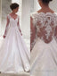 Ball Gowns V Neck Court Train Satin Wedding Dresses With Appliques Lace