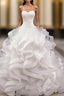 Ball Gowns White Sweetheart Tulle Train Wedding Dresses