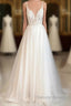 Beach Wedding Dresses Court Train A Line Spaghetti Strap Sweetheart Lace With Buttons Appliques