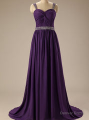 Beading A-line Chiffon Prom Dress Sweetheart Prom Dress