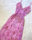 Beautiful A Line Spaghetti Straps Pink Long Prom Dresses Backless Tulle Prom Gown