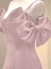 Beautiful A-Line Straps Pink Long Prom Dresses