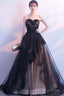 Beautiful Black And Champagne Tulle Sweethart Party Dress, Black Gown