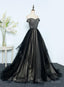 Beautiful Black Tulle Off Shoulder Floor Length Gowns, Black Prom Dresses