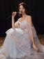 Beautiful Blue And Pink Tulle Long Prom Dress, A-Line Cute Prom Gowns