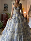 Beautiful Floral Print Chiffon Long Prom Dress