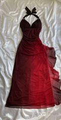 Beautiful Halter Birthday Party Dresses Red Prom Dresses