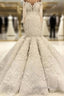 Beautiful Ivory Mermaid Sweetheart Lace Bridal Gown for Wedding