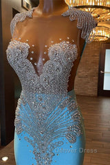 Beautiful Long Sleeveless Mermaid Prom Dresses With Beading