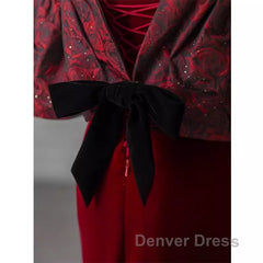 Beautiful Mermaid Off The Shoulder Long Red Prom Dresses