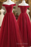 Beautiful Off Shoulder Long Prom Dress, Beaded Prom Dresses