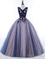 Beautiful Pink And Blue Organza Long Prom Dresses, Sweet 16 Gowns