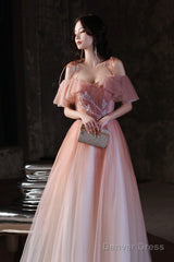 Beautiful Red Off The Shoulder Long Party Dress, A-Line Simple Prom Dress