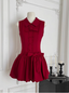 Beautiful Red Three-Dimensional Flower Sleeveless Polo Collar Sleeveless Flower Bud Birthday Short Skirt Homecoming Dresses