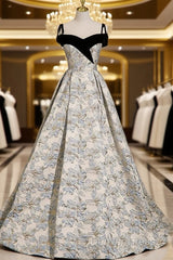 Beautiful Satin Sweetheart Off Shoulder Prom Dresses, A-Line Satin Evening Dresses