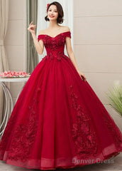 Beautiful Wine Red Sweetheart Long Party Dresses Prom Dress, Dark Red Sweet 16 Gown