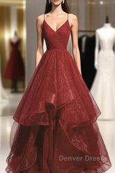 Beautiful Wine Red Velvet Straps V-Neckline Party Dresses Prom Dresses, Long Evening Dresses