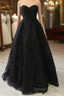 Black A Line Prom Dresses Beaded Formal Evening Gown H4038