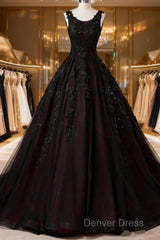 Black And Red Backless Tulle Long Formal Gown, Black And Red Long Prom Dresses
