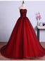 Black And Red Tulle Long Gorgeous Prom Gown, Pretty Prom Dresses, Lovely Prom Gown For 16 Birthday