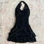 Black Chiffon Sleeveless Halter Prom Dress Short Prom Dresses