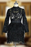 Black Prom Celebrity Dresses Sheath Long Sleeves