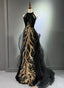Black Halter Sequins Long Prom Dress With God Lace, Black Long Prom Dresses