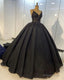Black lace ball Gowns Dress for wedding , spaghetti straps prom Dresses