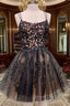 Black Lace Short Prom Dress, Cute A Line Homecoming Prom Dresses