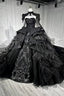Black Luxurious And Exquisite Long Wedding Ball Gowns