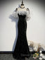 Black Mermaid Long Prom Dress Prom Dress, Off Shoulder Black Prom Dresses