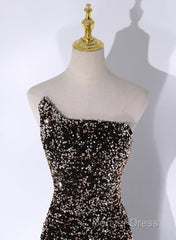 Black Mermaid Sequins Long Prom Dresses, Black Evening Dresses Party Dresses