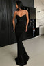 Black Sheath Open Back Spaghetti Straps Equins Prom Dresses