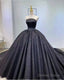 Black Strapless Sparkly Ball Gown Dress