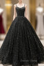 Black Sweetheart Straps Tulle Long Evening Gown Sleeveless Floor-Length Prom Dresses prom Dresses shops