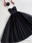 Black Tea Length Prom Dress, Tea Length Little Black Prom Homecoming Dresses