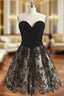 Black Tulle Lace Sweetheart Homecoming Dresses