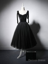 Black Tulle Short Prom Dress, Black Tulle Formal Dress