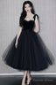 Black Tulle Short Prom Dresses, A-Line Homecoming Party Dresses