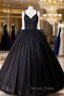 Black V Neck Tulle Lace Prom Dress, Gorgeous A Line Prom Dresses