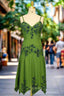 Green A Line Prom Dress Spaghetti Straps Prom Dress Chiffon Prom Dresses