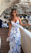 Blue Charming A-Line Spaghetti Strap Prom Dress