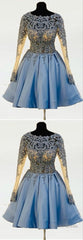 Blue Homecoming Dresses With Sleeves